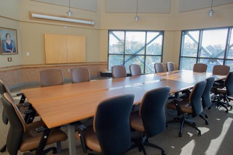 Nelson Worley Board Room with large conference table, chairs and multiple windows