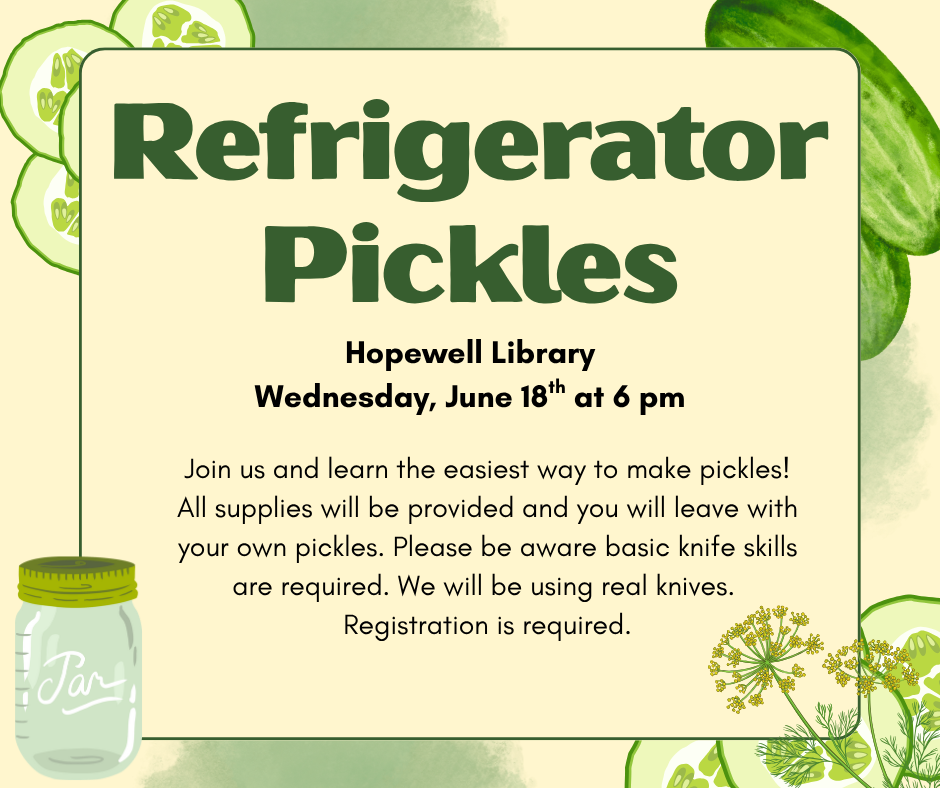 a graphic showing pickles, dill and a jar